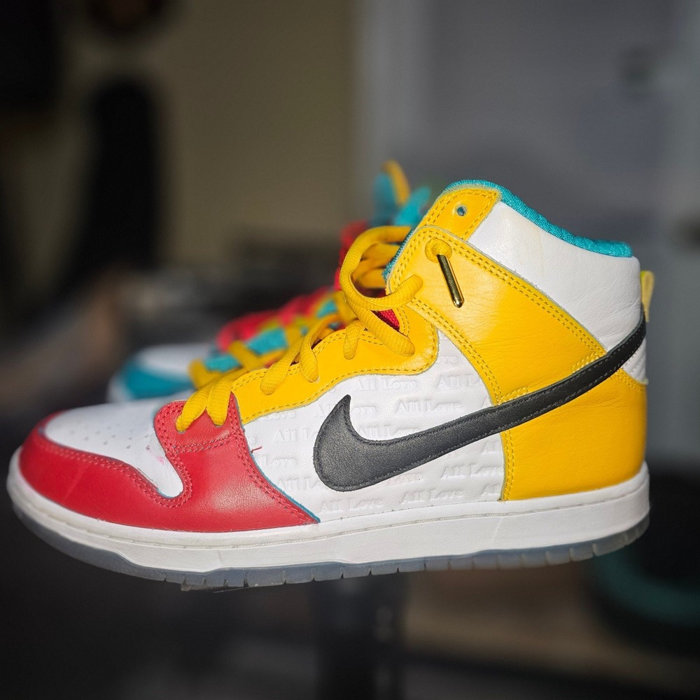 Nike SB Dunk High Pro froSkate All Love Mens 11.5 White Multi Good